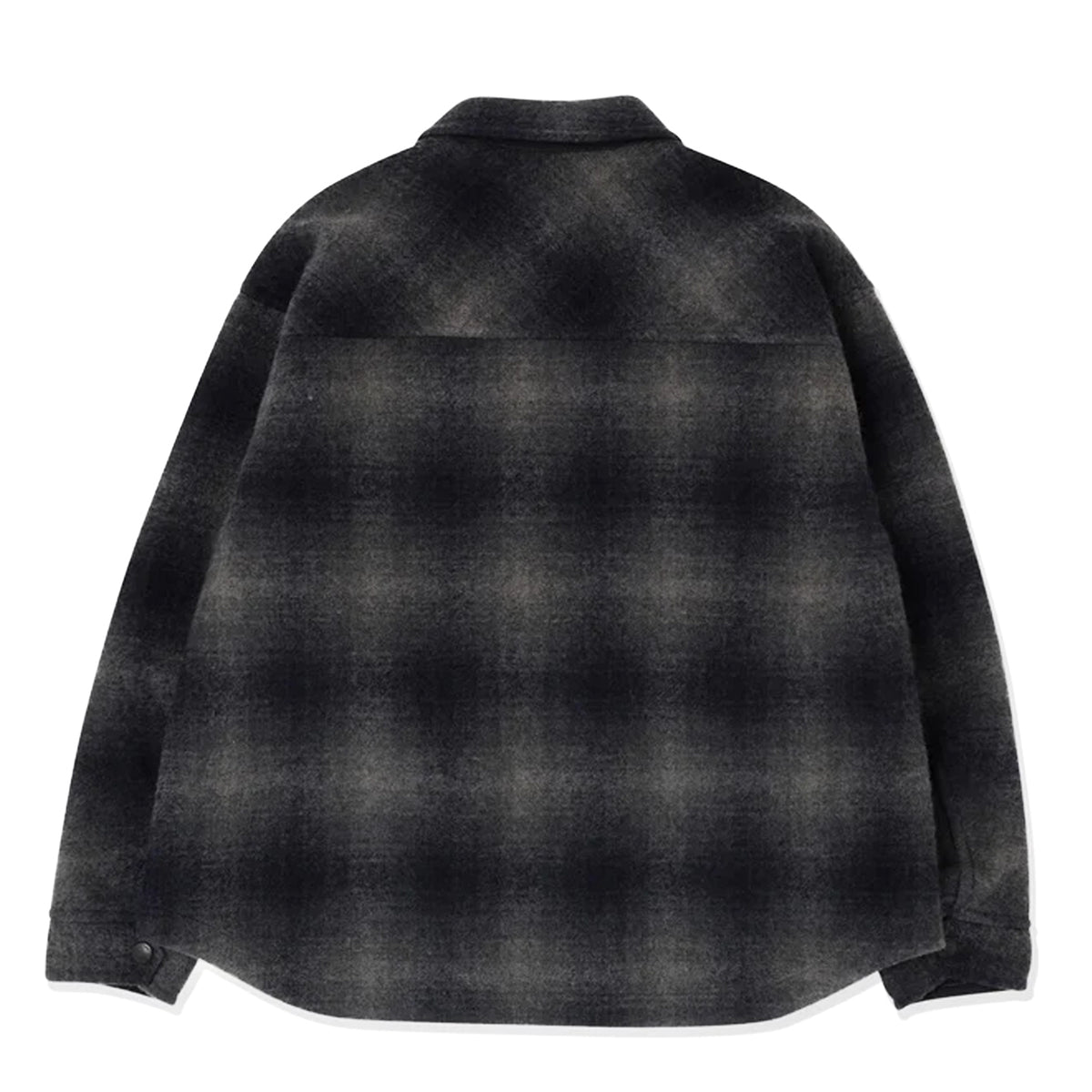 And Wander Wool Shaggy Check Zip Jacket Charcoal
