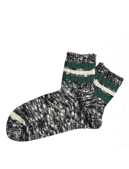 Anonymous Ism 3line Slub Q Socks Navy Melange Anonymous Ism