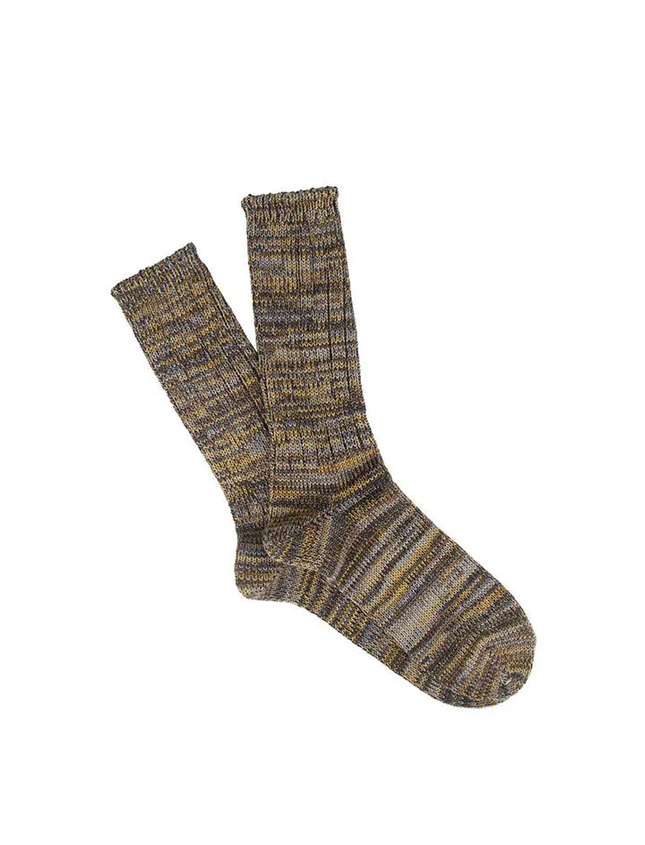 Anonymous Ism 5 Colour Mix Crew Socks Brown Anonymous Ism
