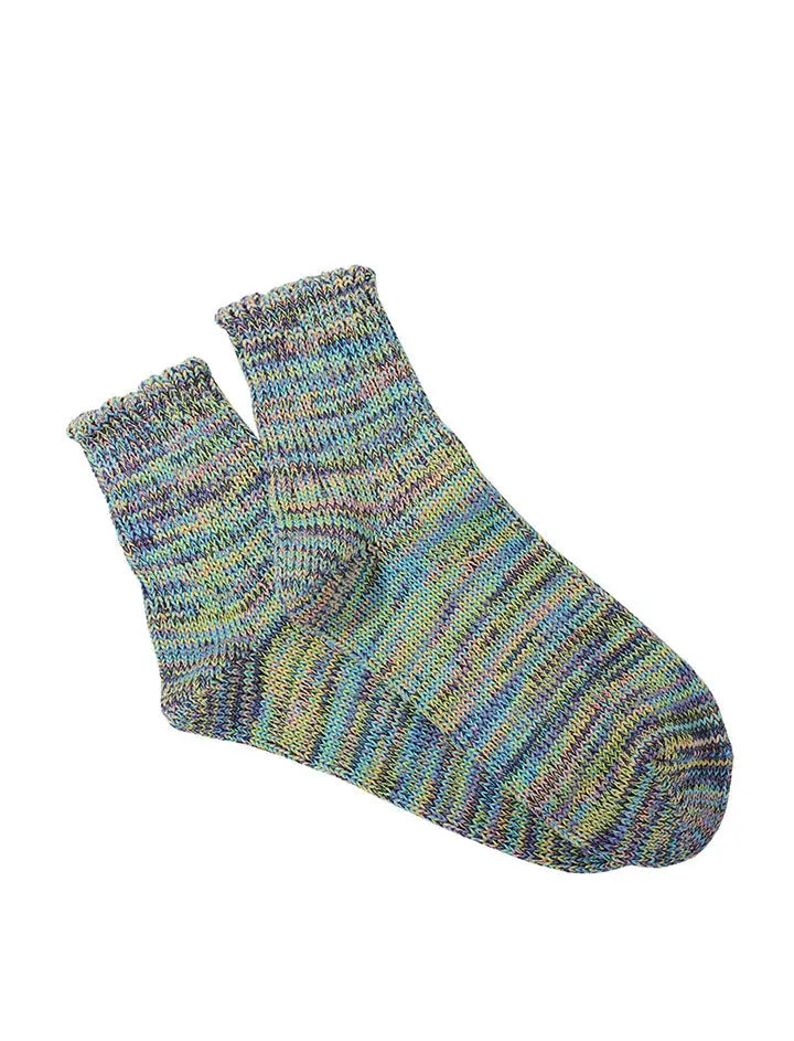 Anonymous Ism 5 Colour Mix Quarter Socks Sax Anonymous Ism