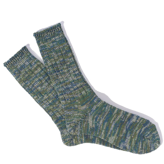 Anonymous Ism 5 Colour Mix Crew Socks Moss - pam pam
