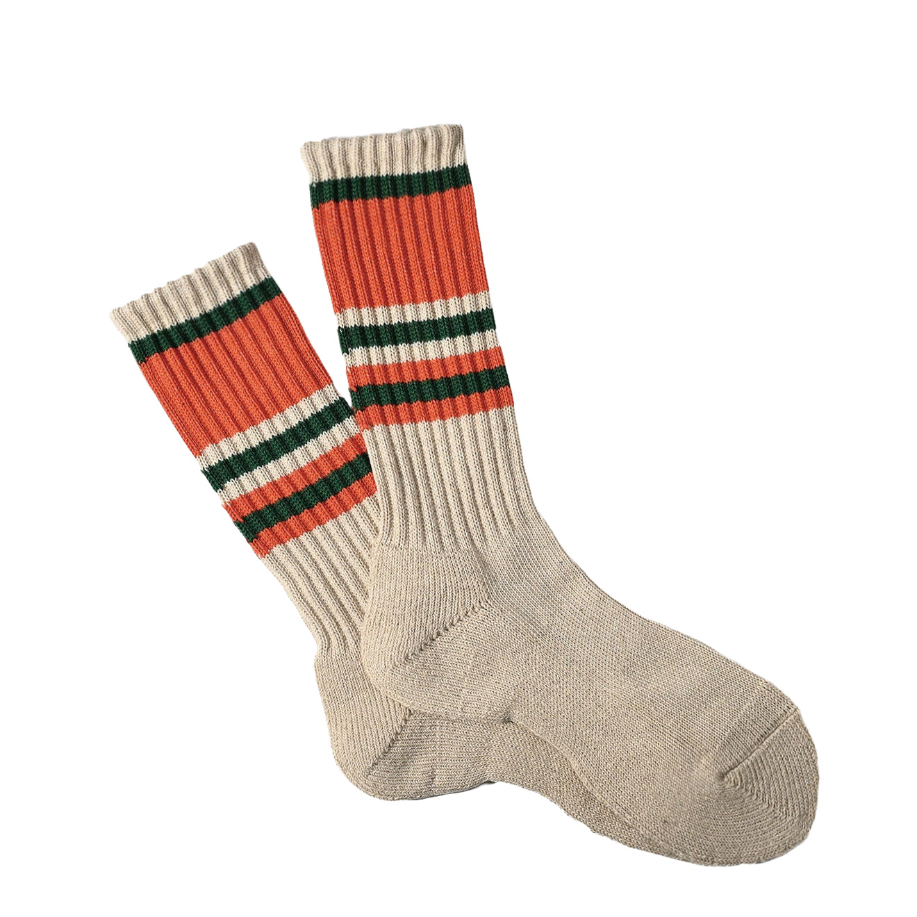 Anonymous Ism Hemp Random Line Pile Crew Socks Orange - pam pam 
