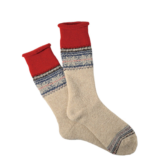 Anonymous Ism LG Wool Cashmere Pile Snow Crew Socks Beige - pam pam