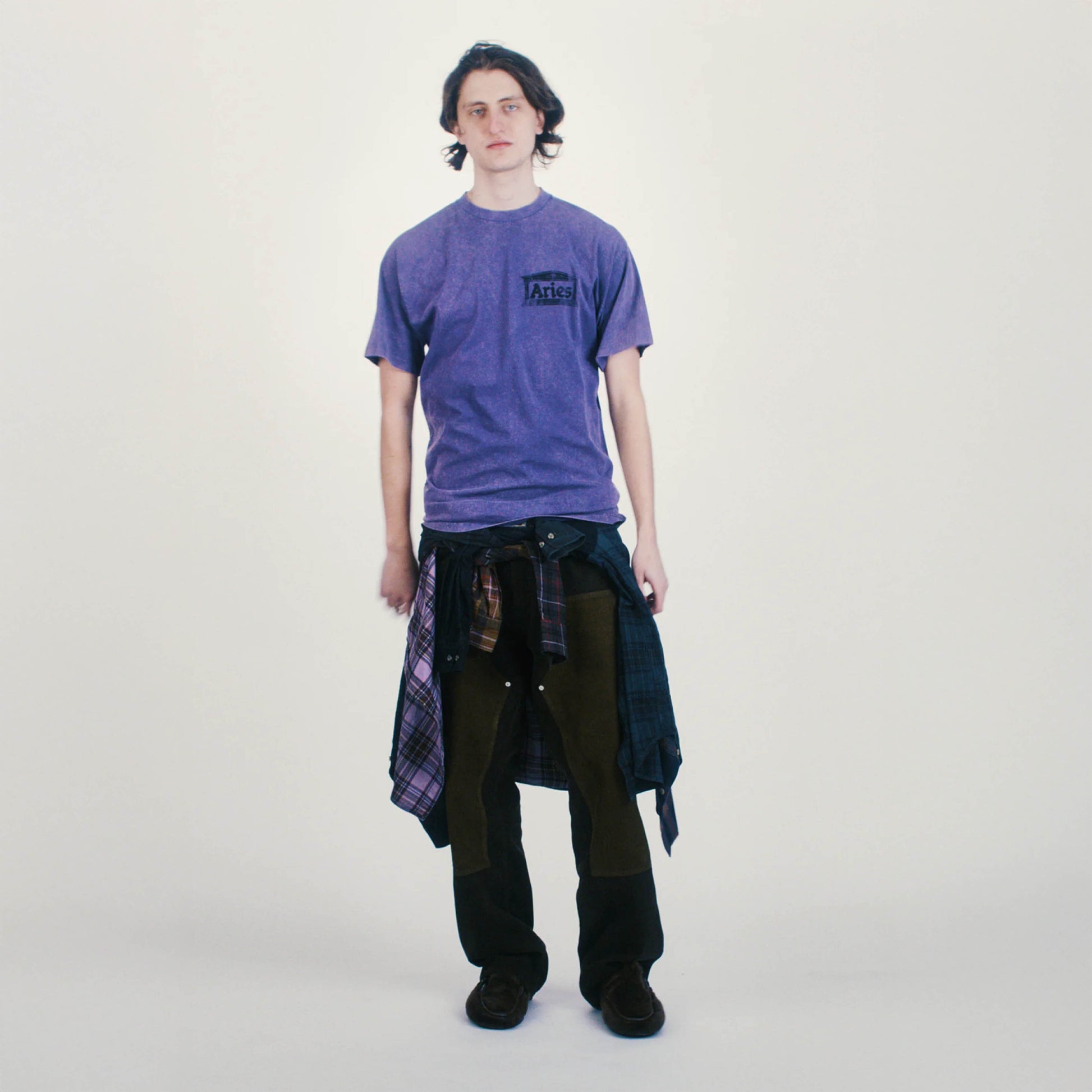 Aries Aged Ancient Temple SS Tee Purple - pam pam 