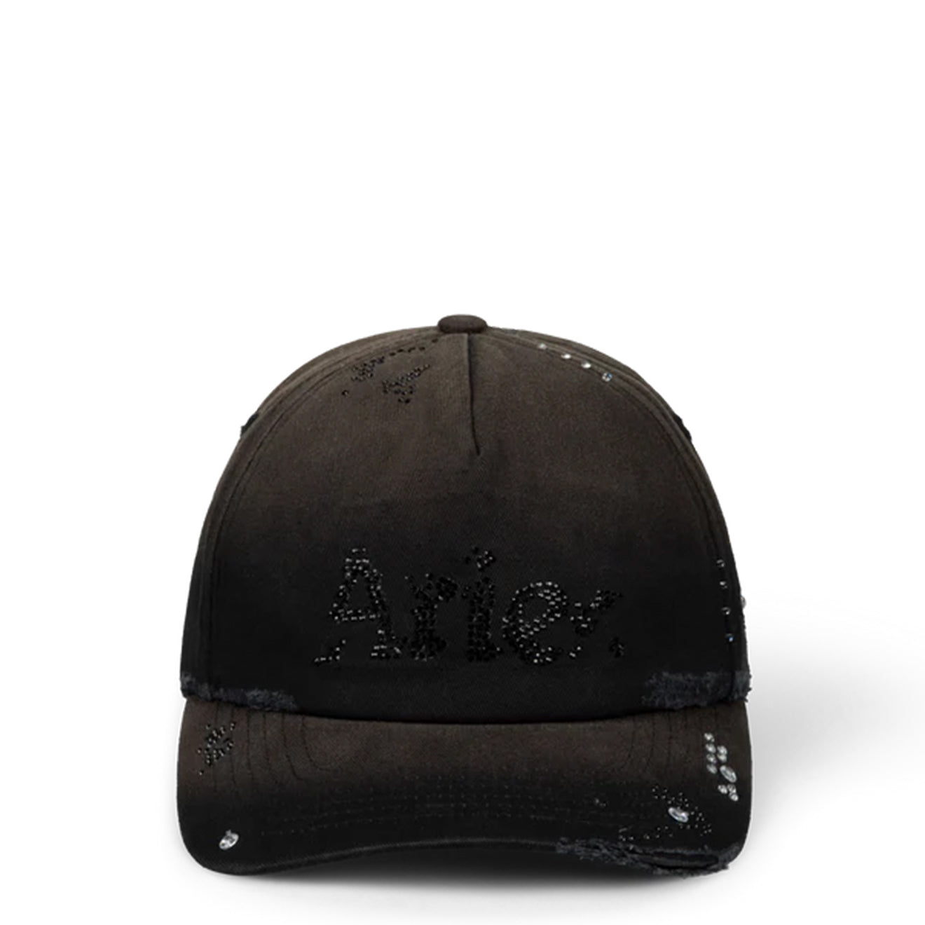 Aries Distressed Diamante Cap Black