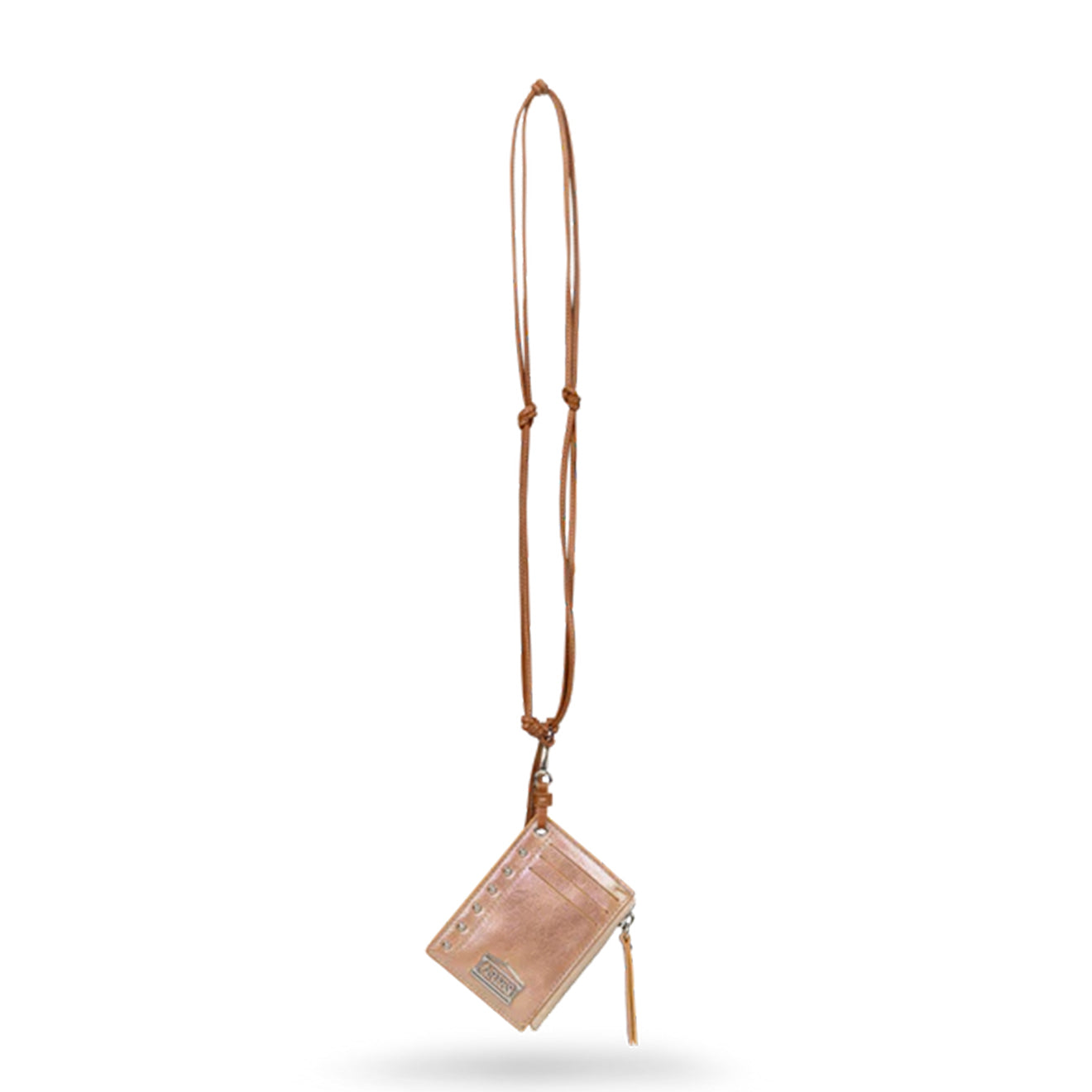 Aries Pearl Leather Studded Card Holder Pearl
