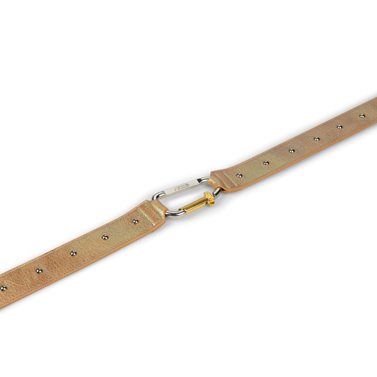 Aries Pearl Leather Studded Mazzo Belt Pearl