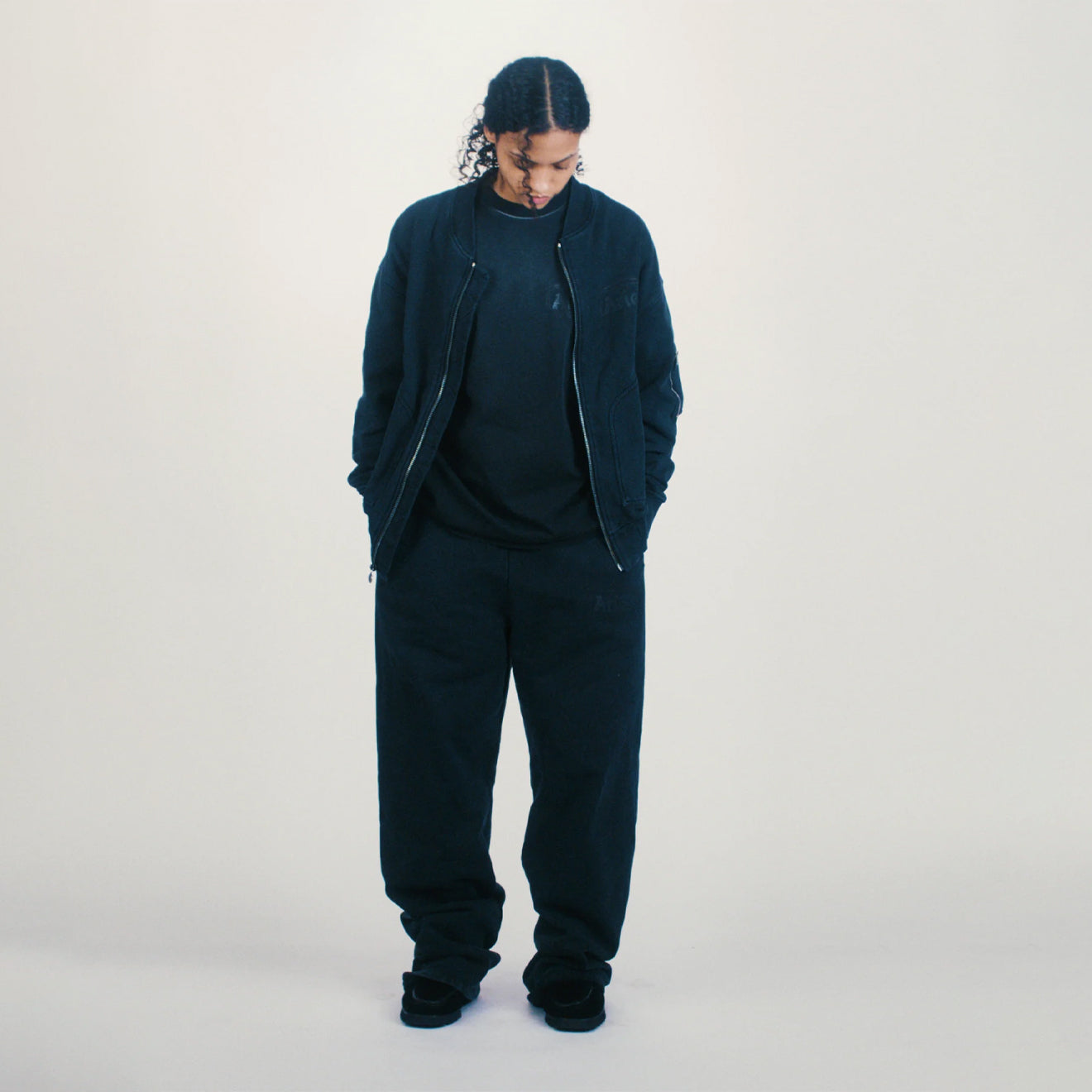 Aries Premium Faded Temple Bomber Black