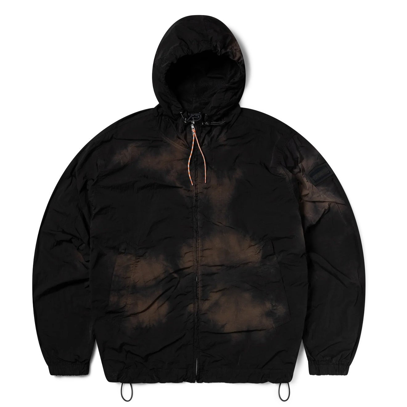 Aries Rag Dye Hooded Windcheater Jacket Brown