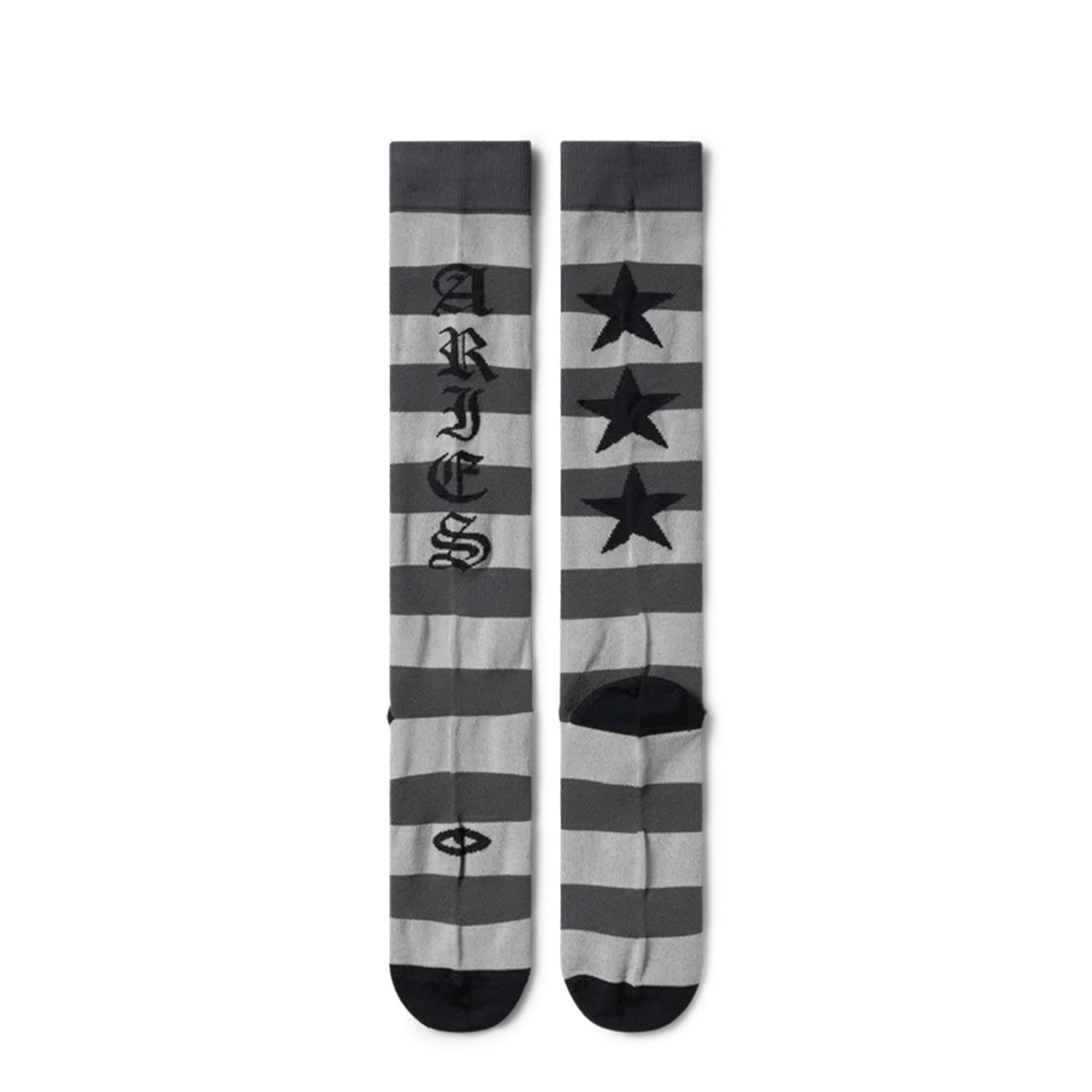 Aries Stripey Knee High Socks Black
