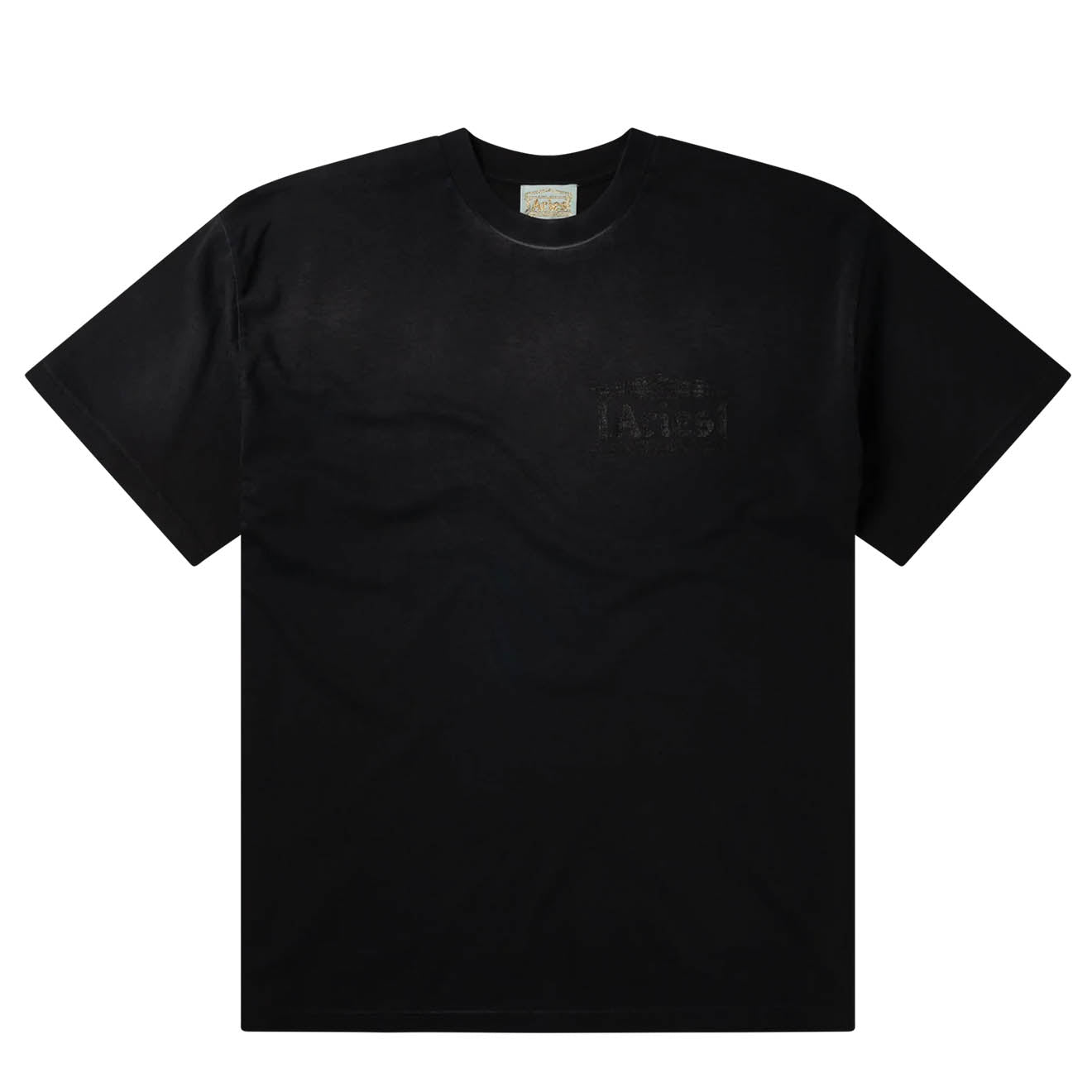 Aries Sunbleached Ancient Temple SS Tee Black - pam pam 