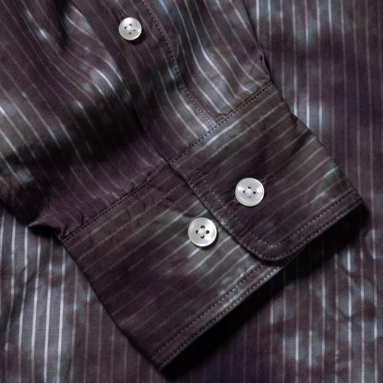 Aries Tie Dye Stripe Poplin Shirt Black