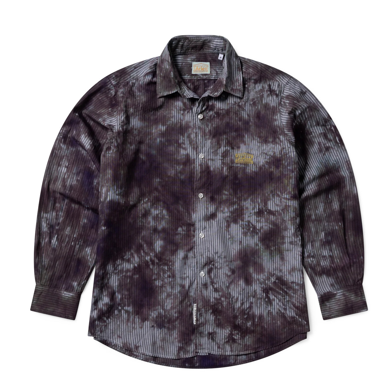 Aries Tie Dye Stripe Poplin Shirt Black