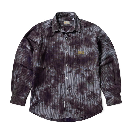 Aries Tie Dye Stripe Poplin Shirt Black