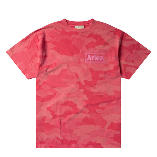 Aries Womens Aged Camo S/S Tee Pink