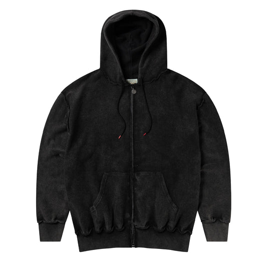 Aries Womens Aged Reverso Temple Zip Through Hoodie Black