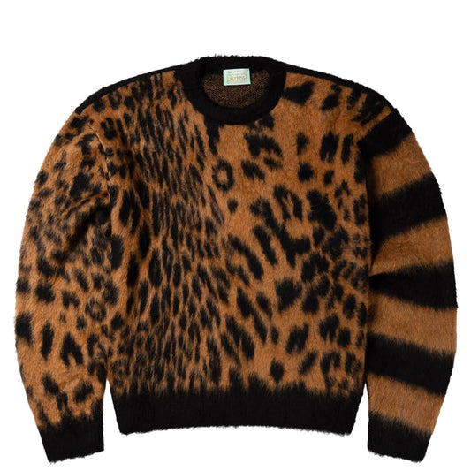Aries Womens Brushed Leopard Sweater Brown - pam pam