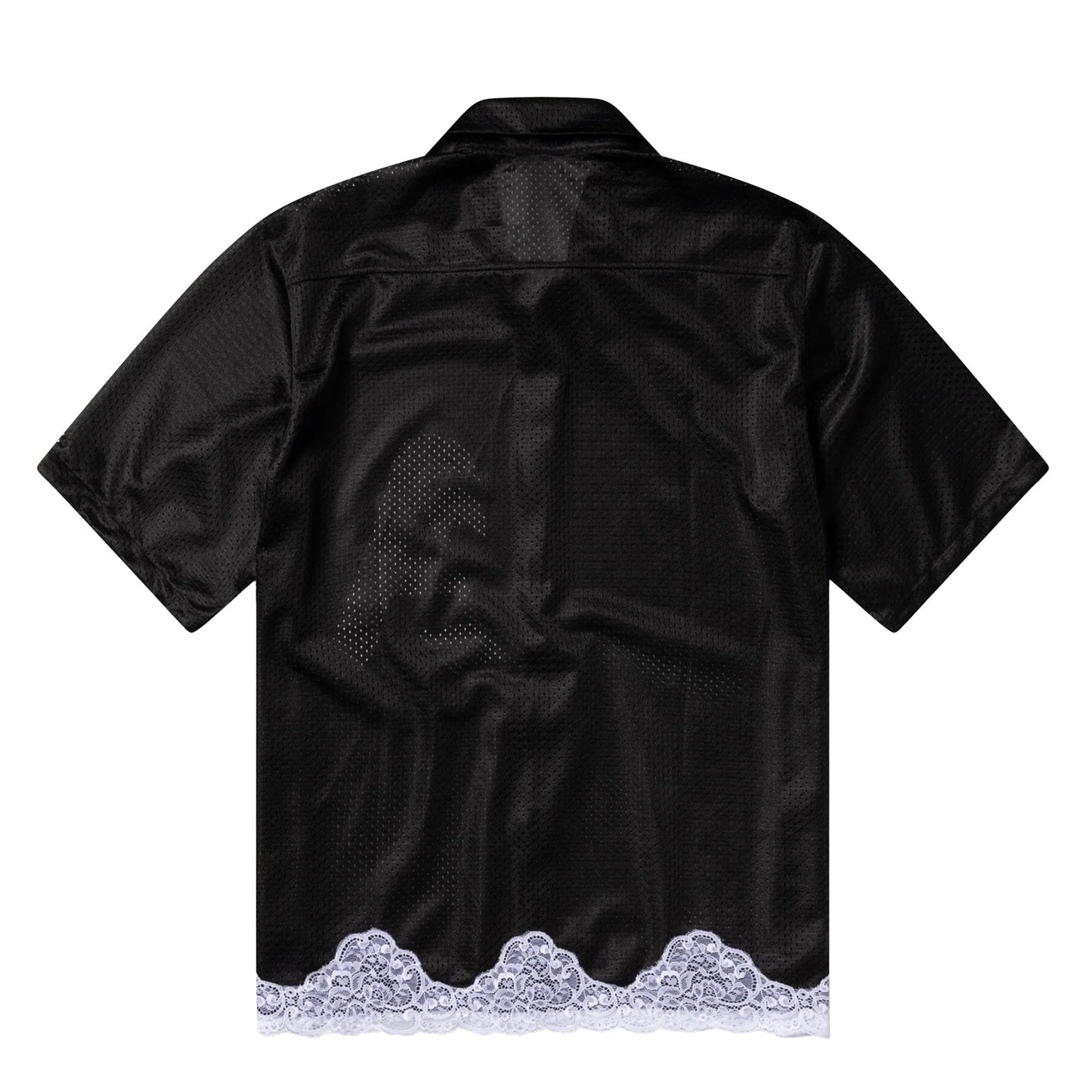 Aries Womens Gothic Lace Airtex Hawaiian Shirt Black