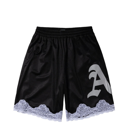 Aries Womens Gothic Lace Airtex Shorts Black