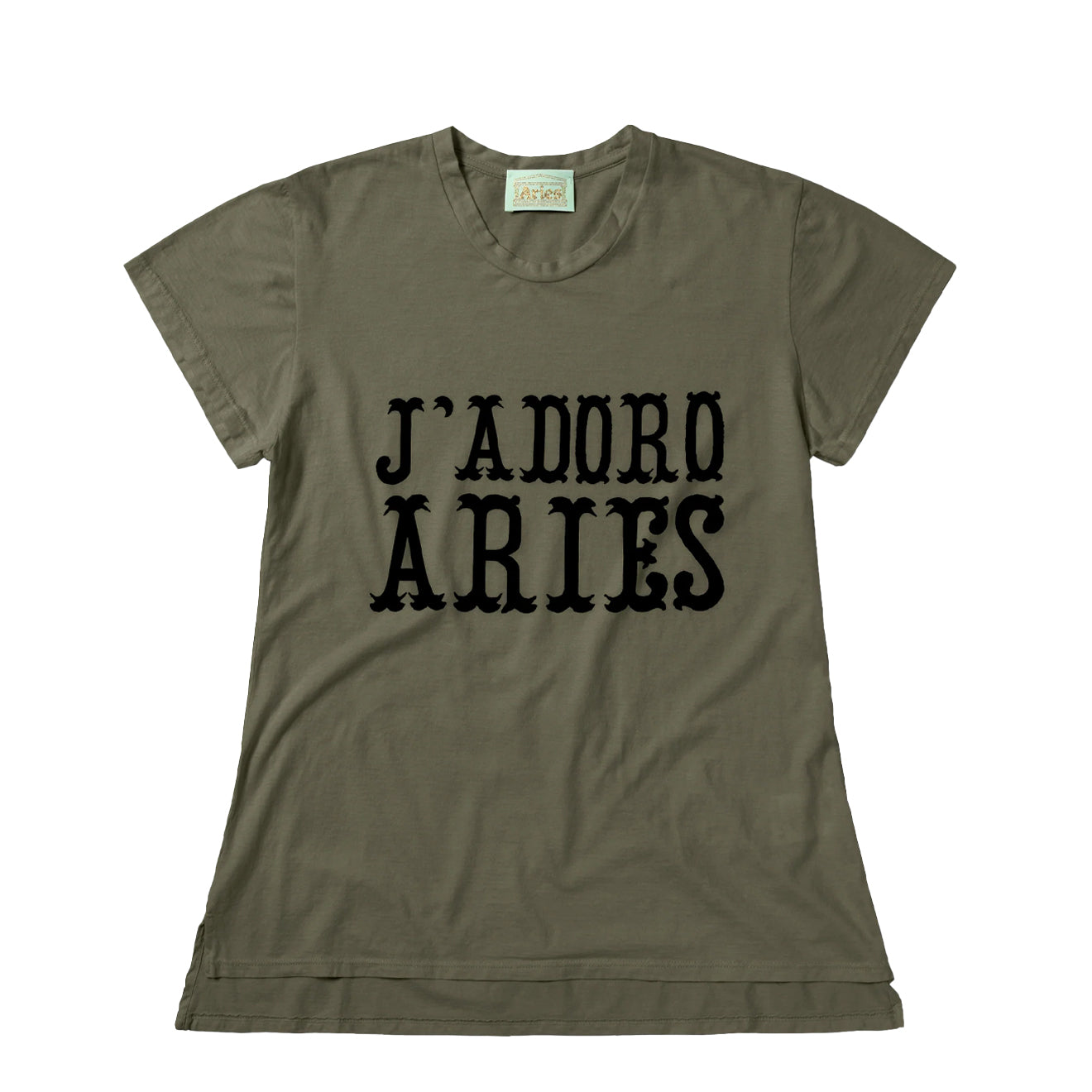 Aries Womens J'adoro Western Cap Sleeve Tee Olive