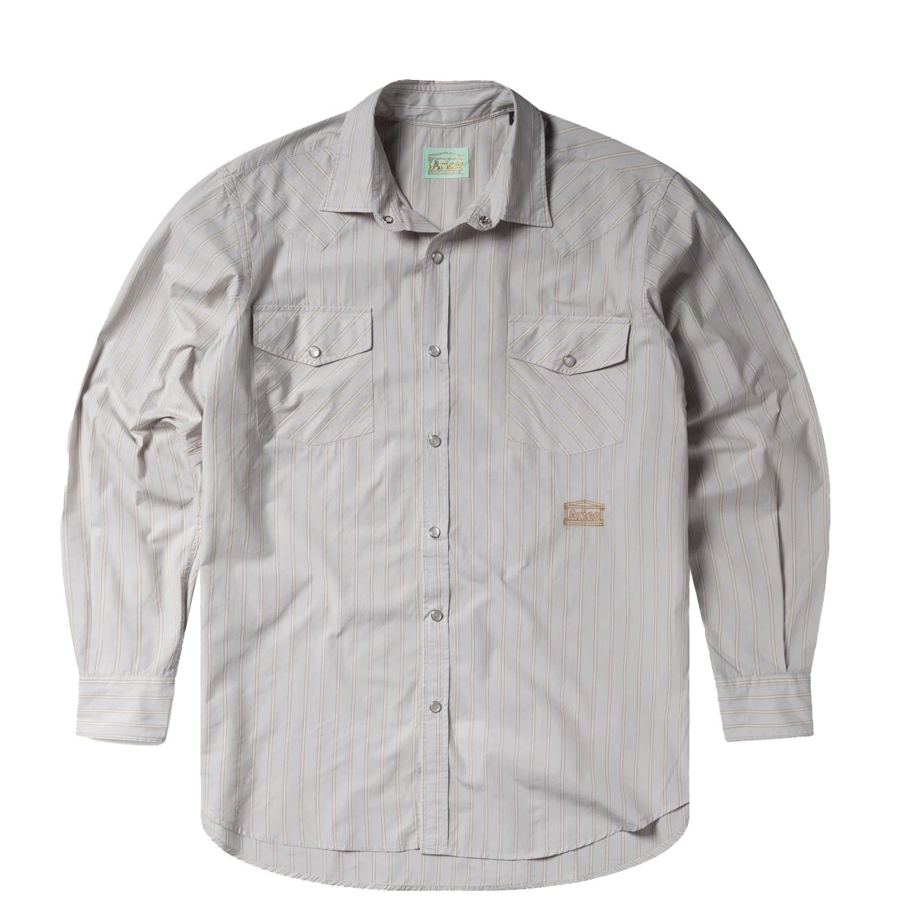 Aries Womens Poplin Stripe Western Shirt Beige