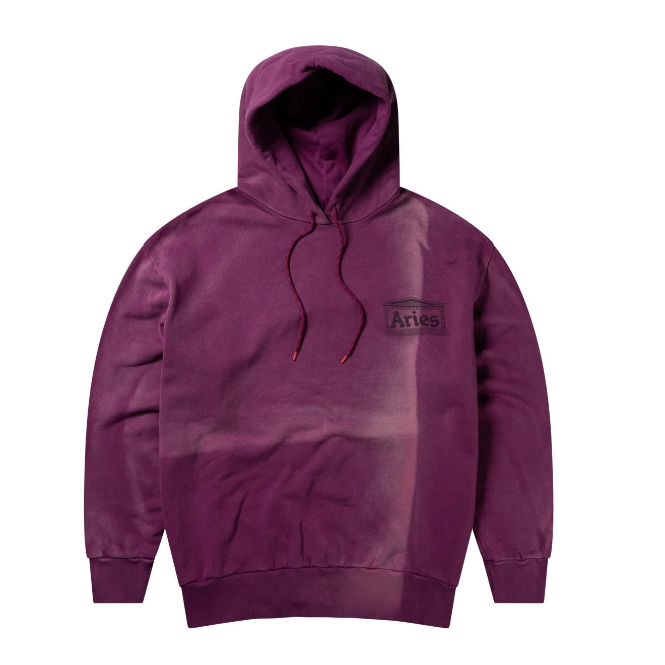 Aries Womens Premium Sunbleached Temple Hoodie Purple - pam pam 