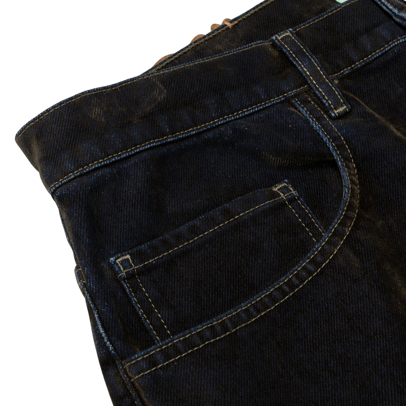 Aries Worn Flock Batten Jean Green