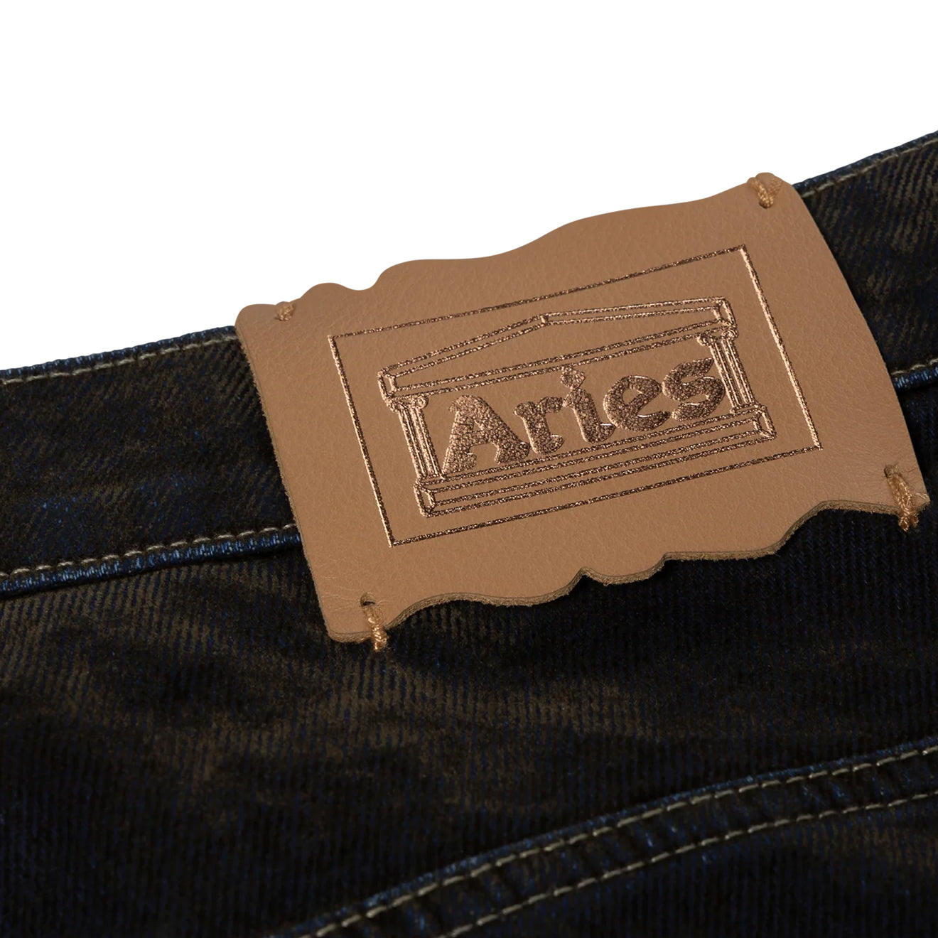 Aries Worn Flock Batten Jean Green
