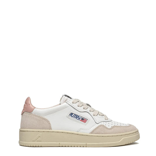 Autry Womens Medalist Low Leather / Suede White / Powder Trainers