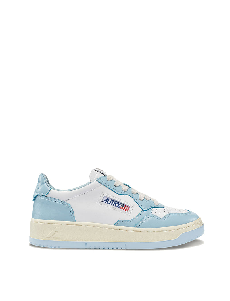 Autry Womens Medalist Low Trainer Leather / Leather - White /Blue