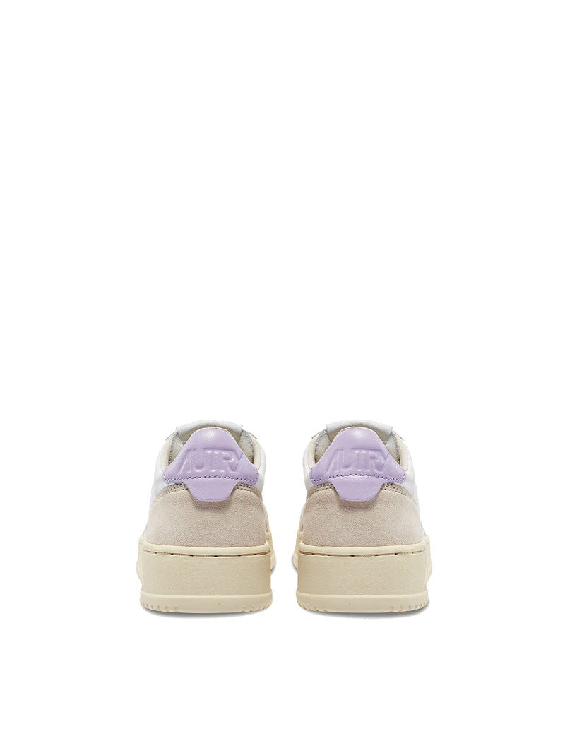 Autry Womens Medalist Low Trainer Leather / Suede - White / Lilac - pam pam