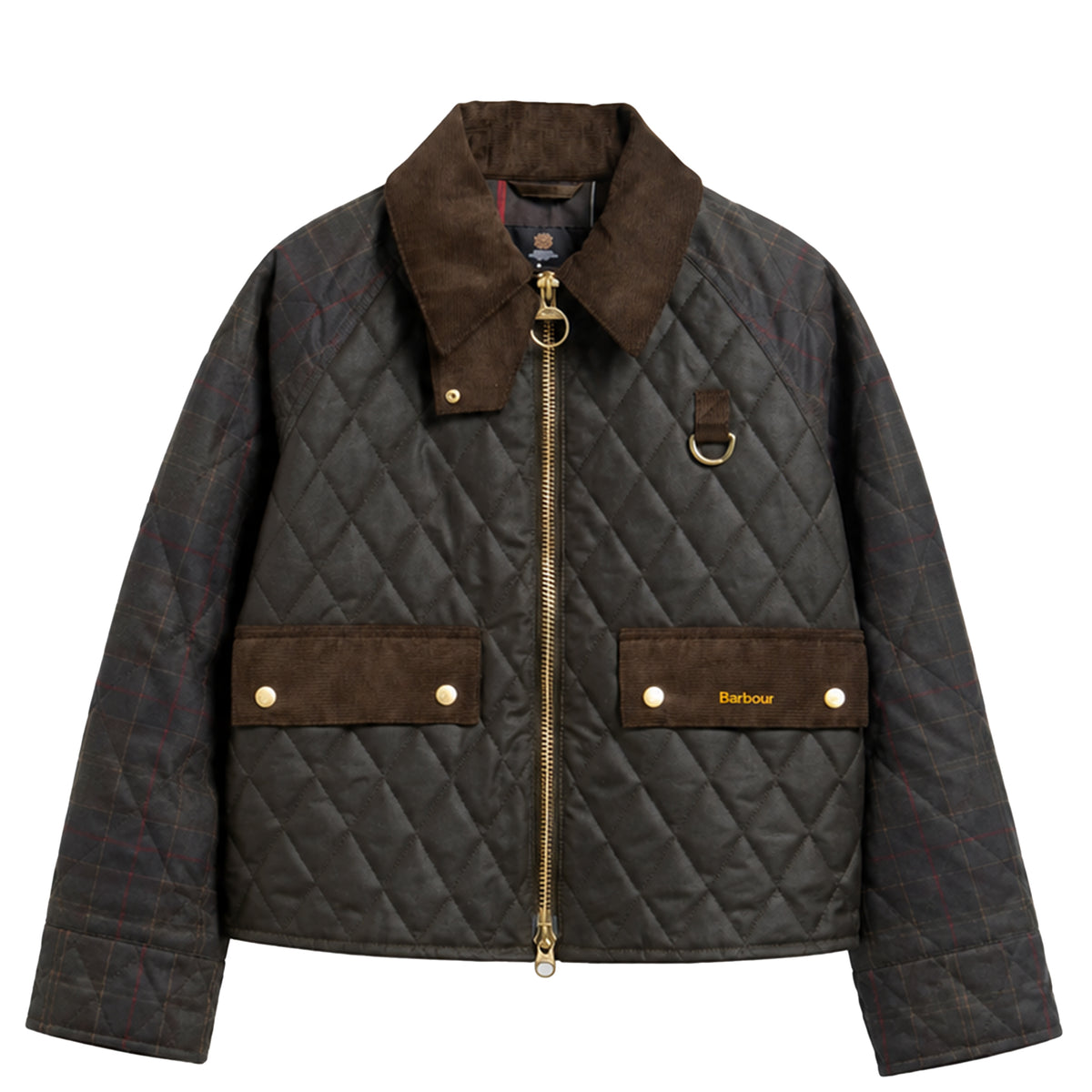 Barbour Womens Tartan Reimagined Icons Quilted Spey Wax Jacket Olive / Classic