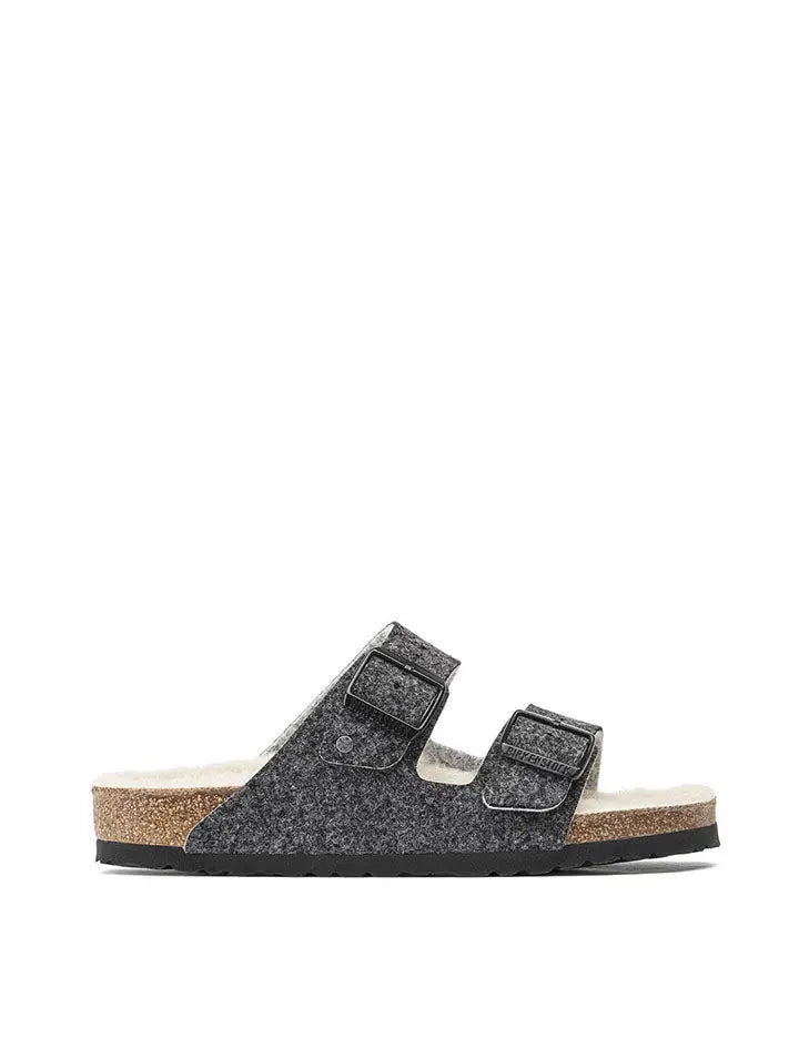 Birkenstock Arizona Wool Felt Narrow Sandals Doubleface Grey Birkenstock