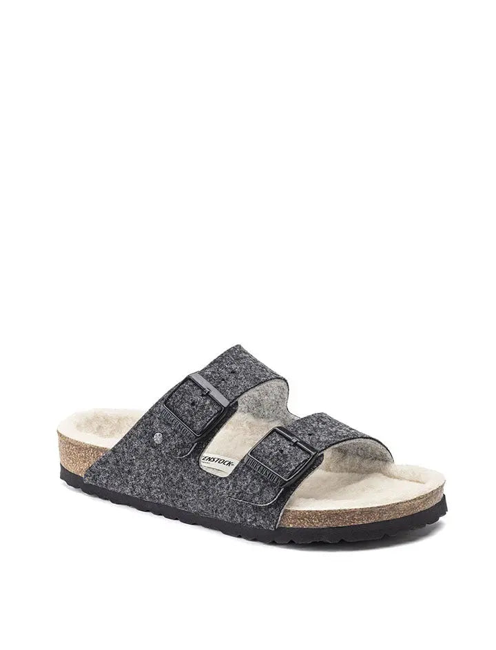 Birkenstock Arizona Wool Felt Narrow Sandals Doubleface Grey Birkenstock