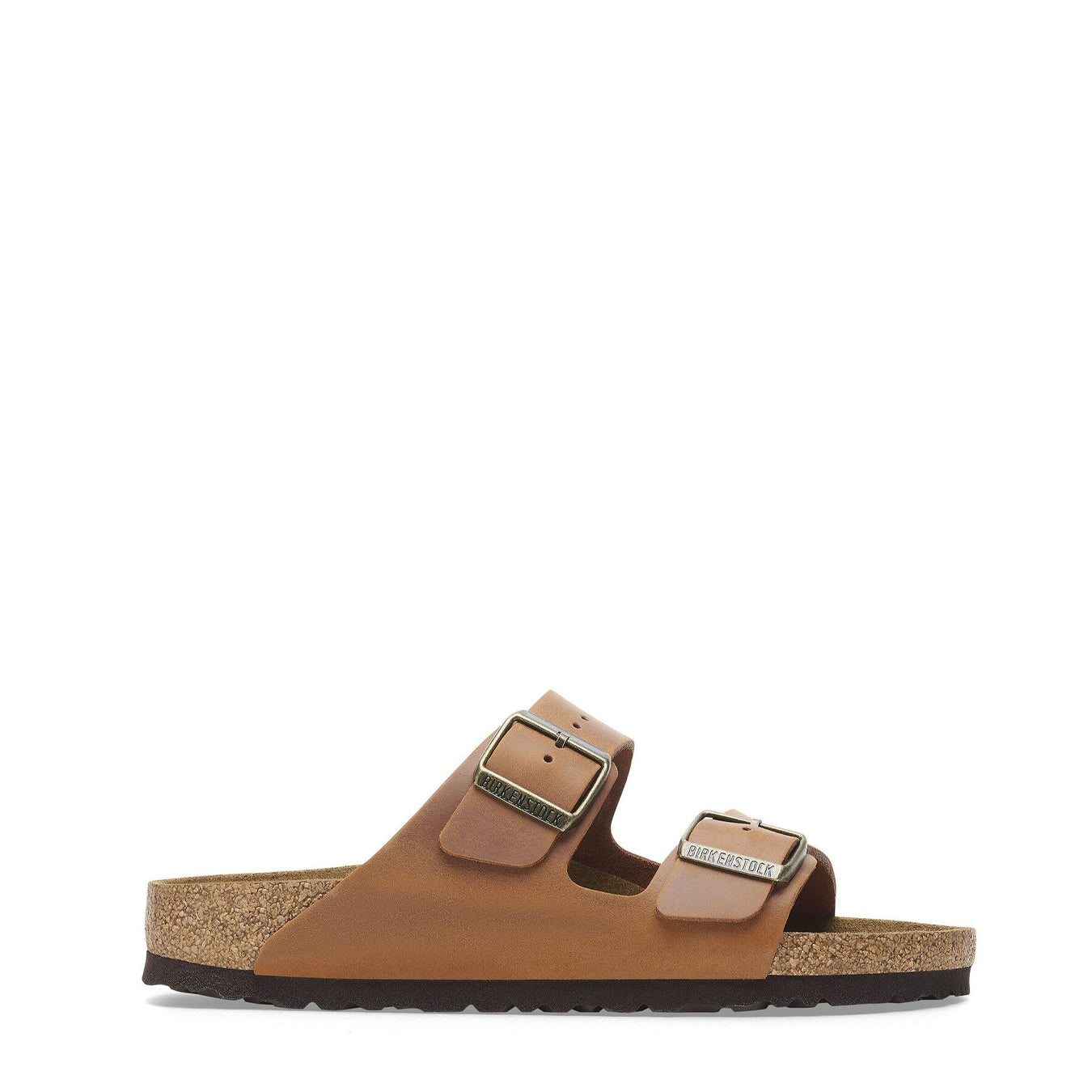 Birkenstock Womens Arizona Oiled Leather Narrow Sandal Cognac