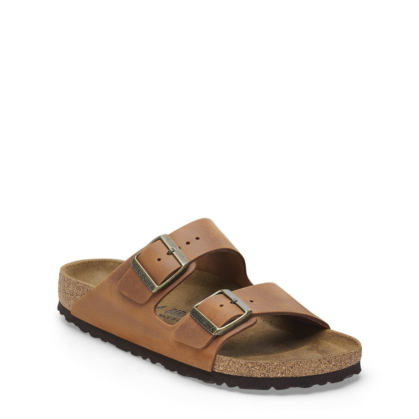 Birkenstock Womens Arizona Oiled Leather Narrow Sandal Cognac