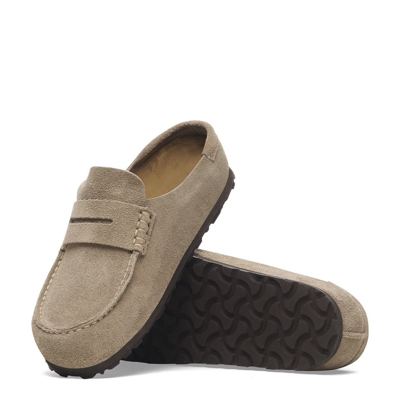 Birkenstock Womens Naples Wrapped Suede Leather Shoe Taupe