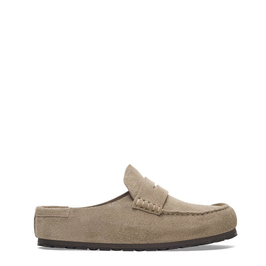 Birkenstock Womens Naples Wrapped Suede Leather Shoe Taupe