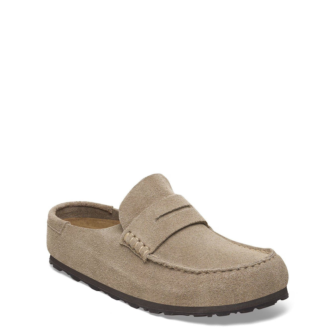 Birkenstock Womens Naples Wrapped Suede Leather Shoe Taupe