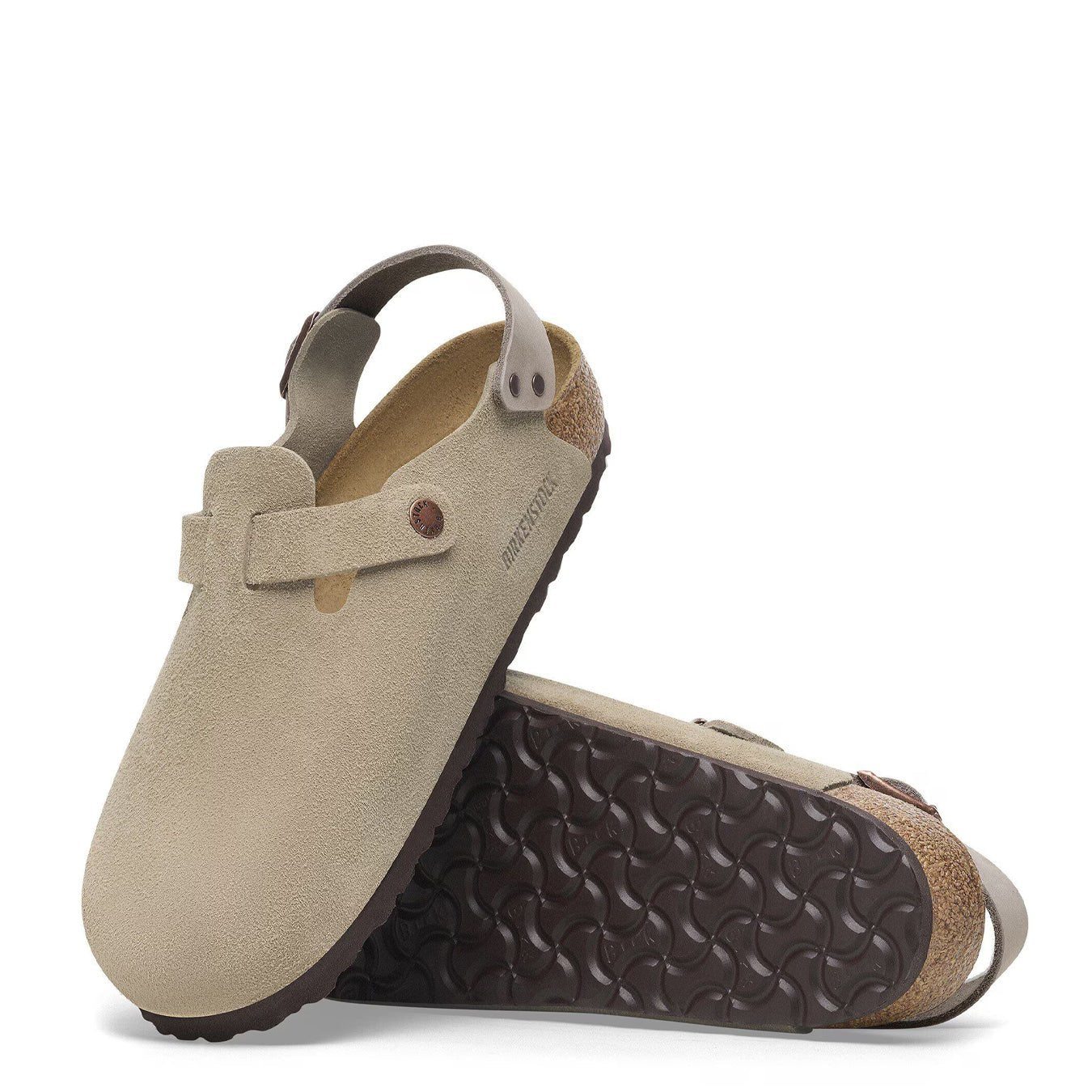 Birkenstock Womens Tokio Suede Leather Clog Taupe