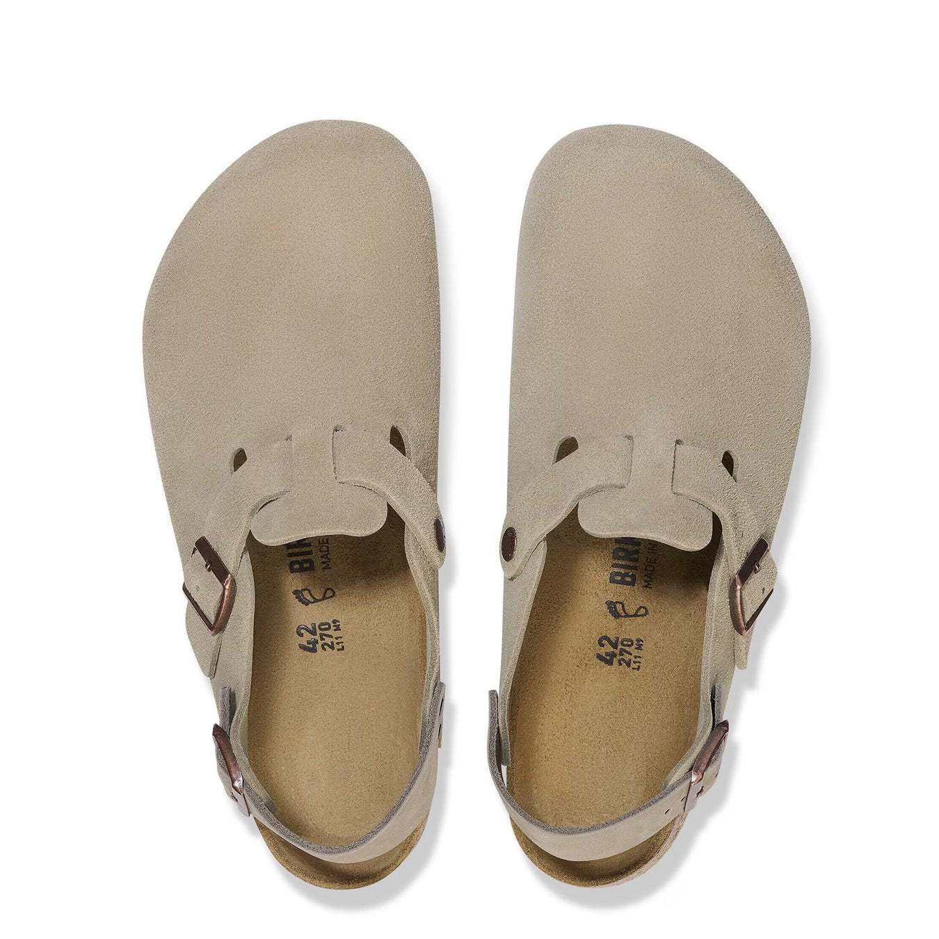 Birkenstock Womens Tokio Suede Leather Clog Taupe
