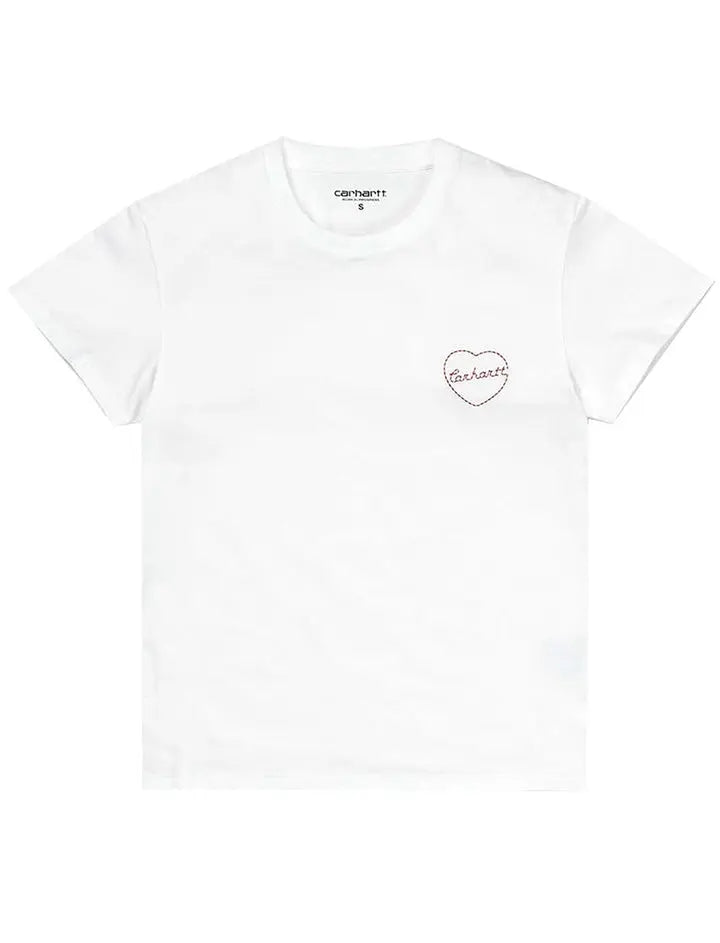 Carhartt WIP Wip S/S Tilda Heart T Shirt White / Etna Red Carhartt WIP
