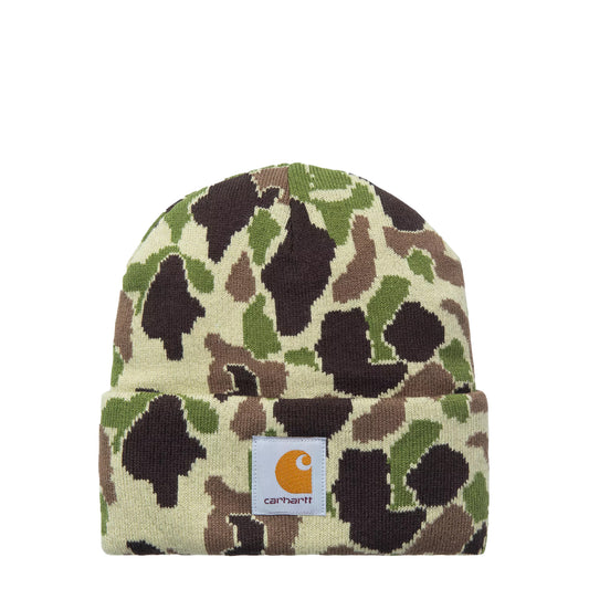 Carhartt WIP Camo Duck Beanie Camo Duck Jacquard Green - pam pam