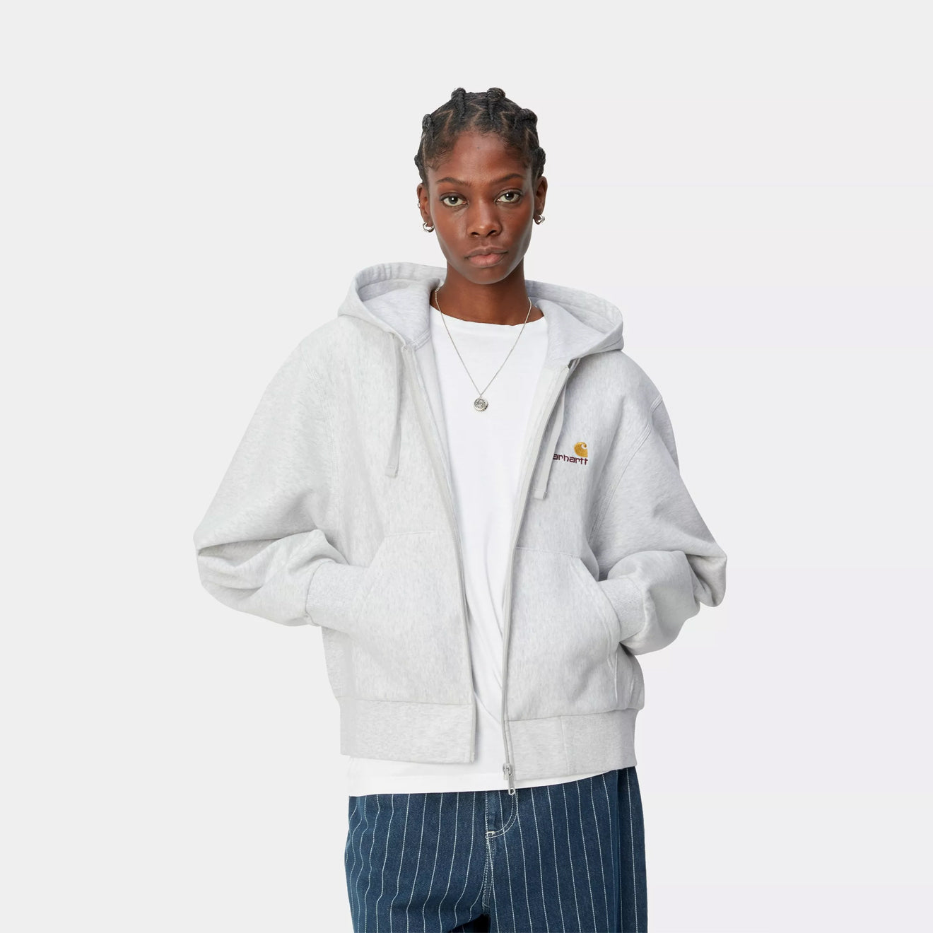 Carhartt WIP Womens American Script Jacket Ash Heather - pam pam 