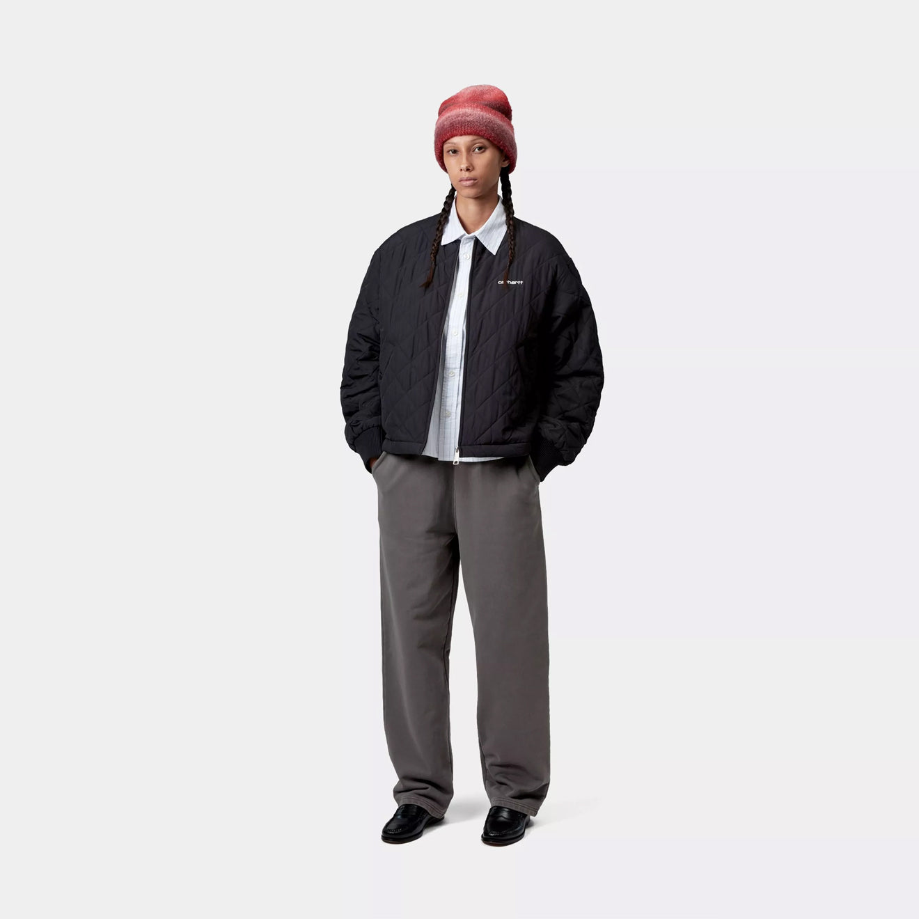 Carhartt WIP Womens Benton Sweat Pant Graphite Garment Dyed - pam pam 