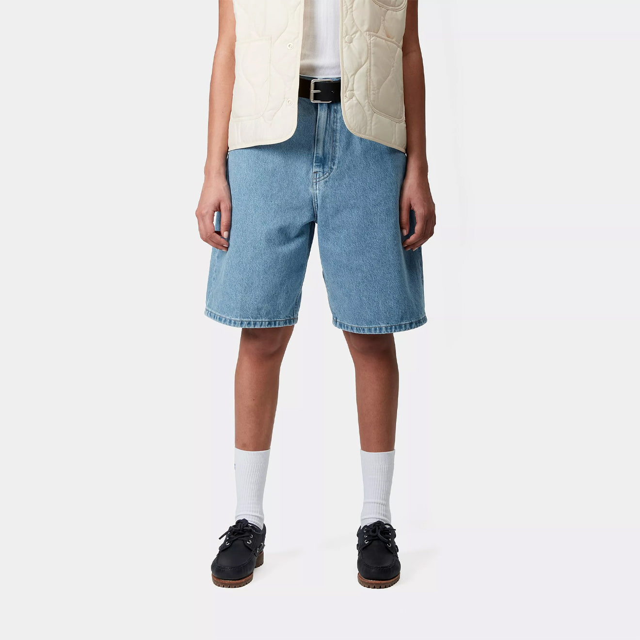 Carhartt WIP Womens Brandon Short Blue Stone Bleached - pam pam 