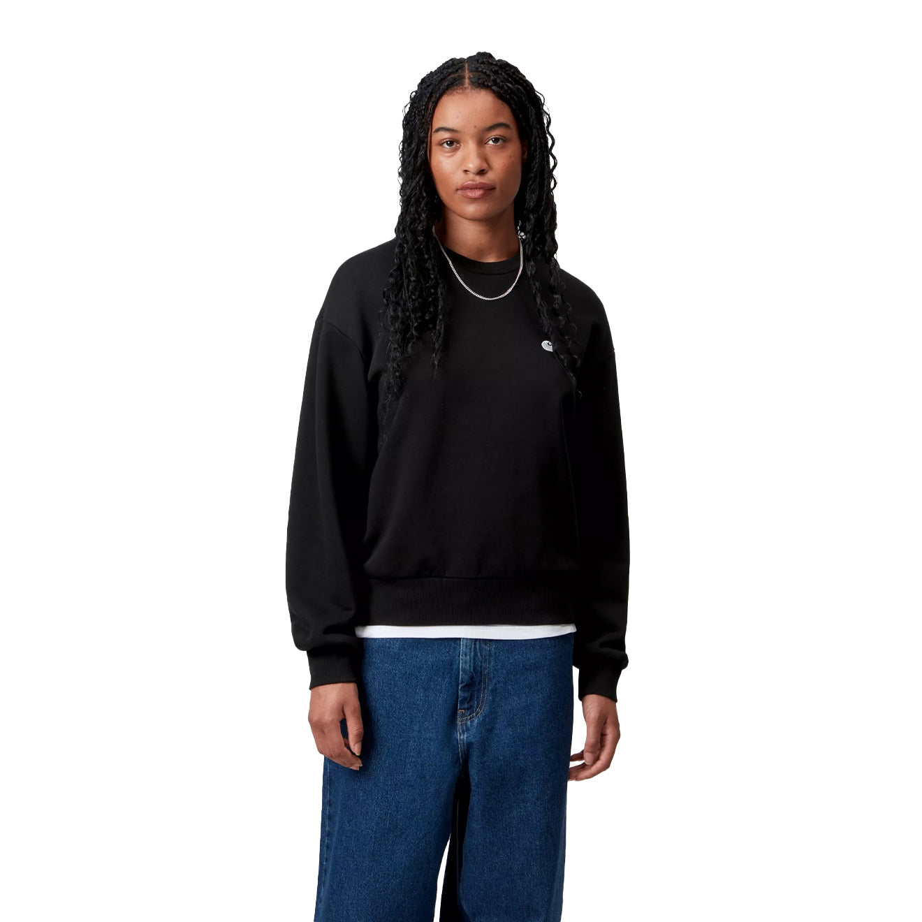 Carhartt WIP Womens Casey Sweatshirt Black / Silver - pam pam 