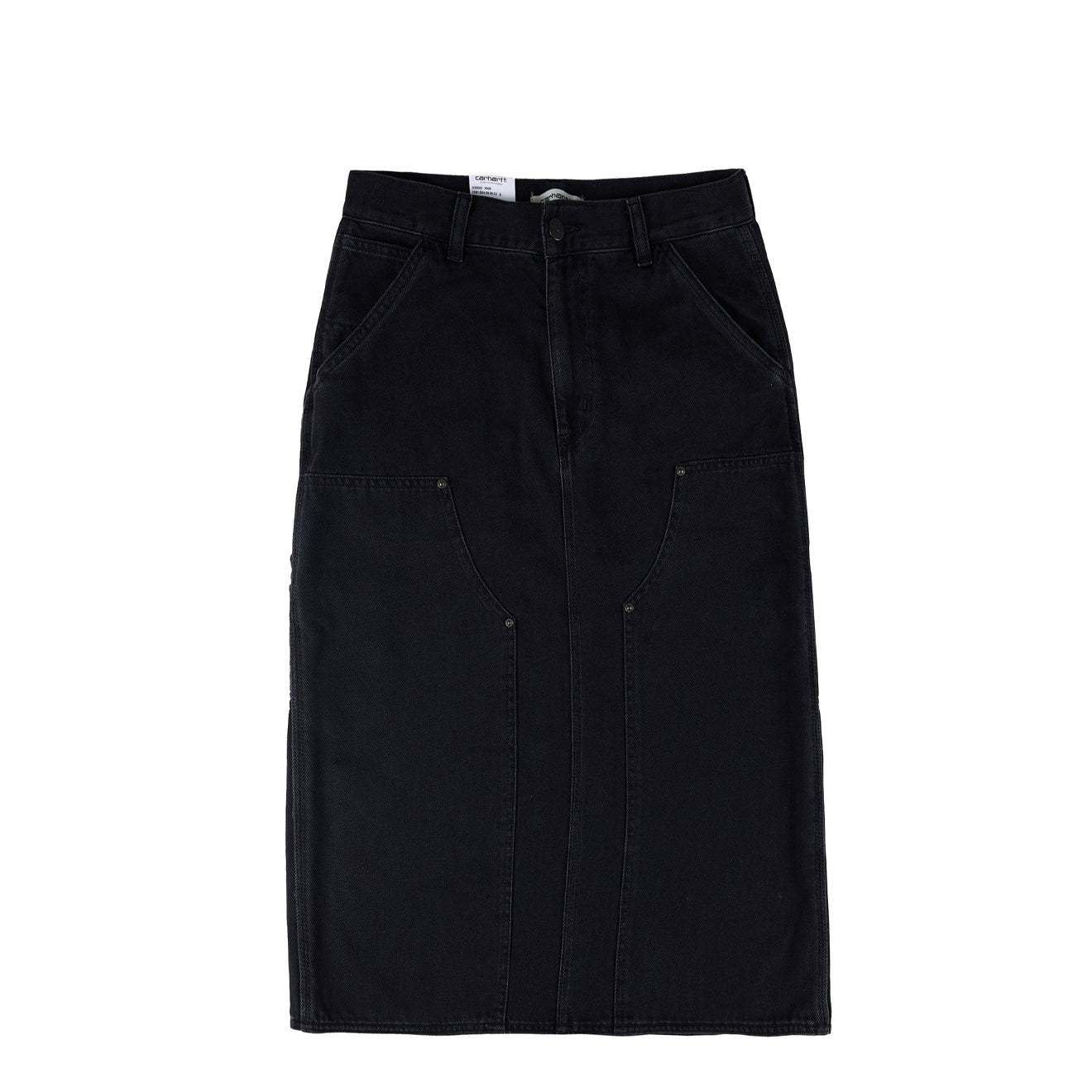 Carhartt WIP Womens Double Knee Skirt Black Stone Washed - pam pam 