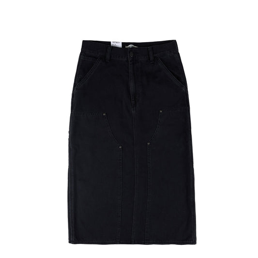 Carhartt WIP Womens Double Knee Skirt Black Stone Washed - pam pam