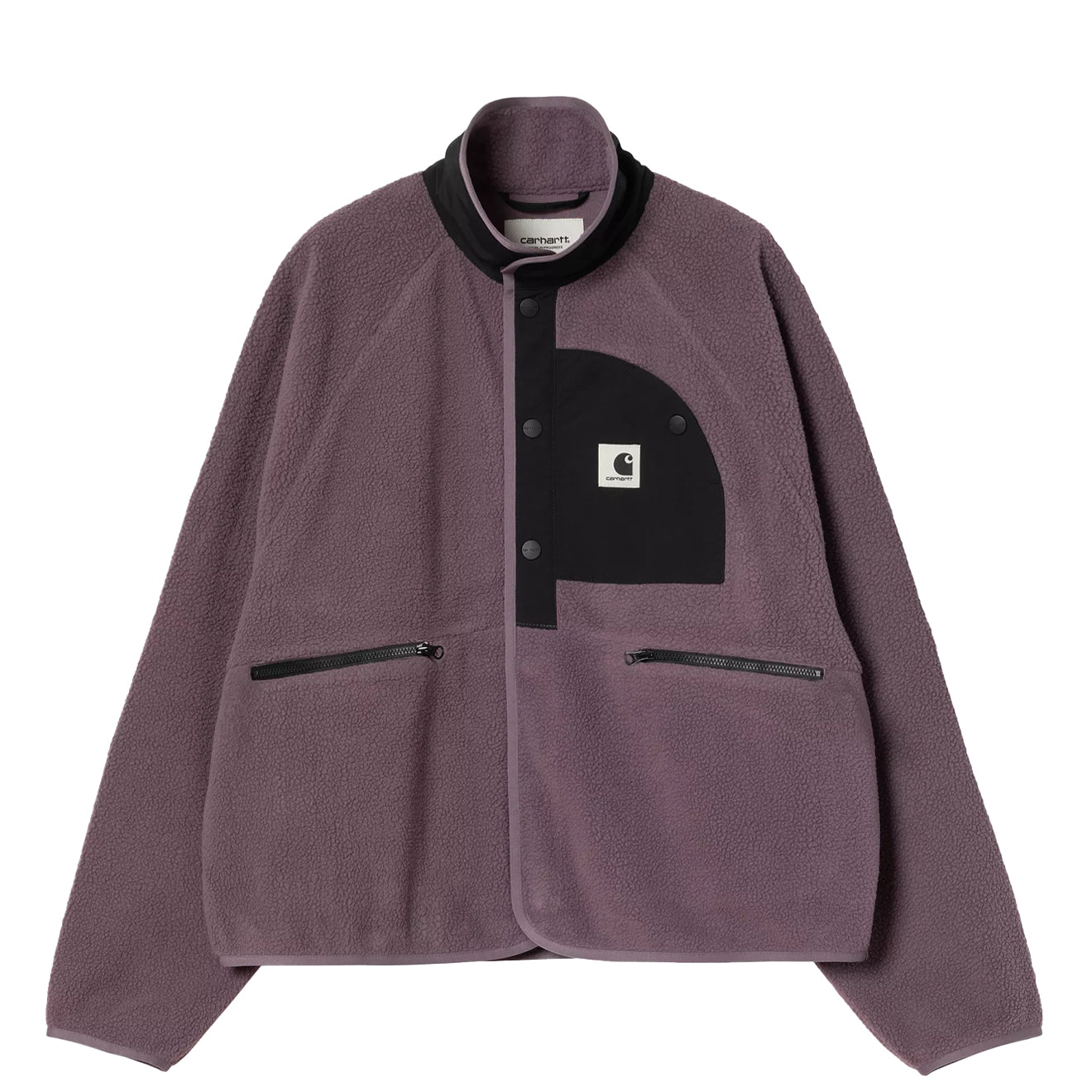 Carhartt WIP Womens Flynn Fleece Jacket Phlox / Black - pam pam 